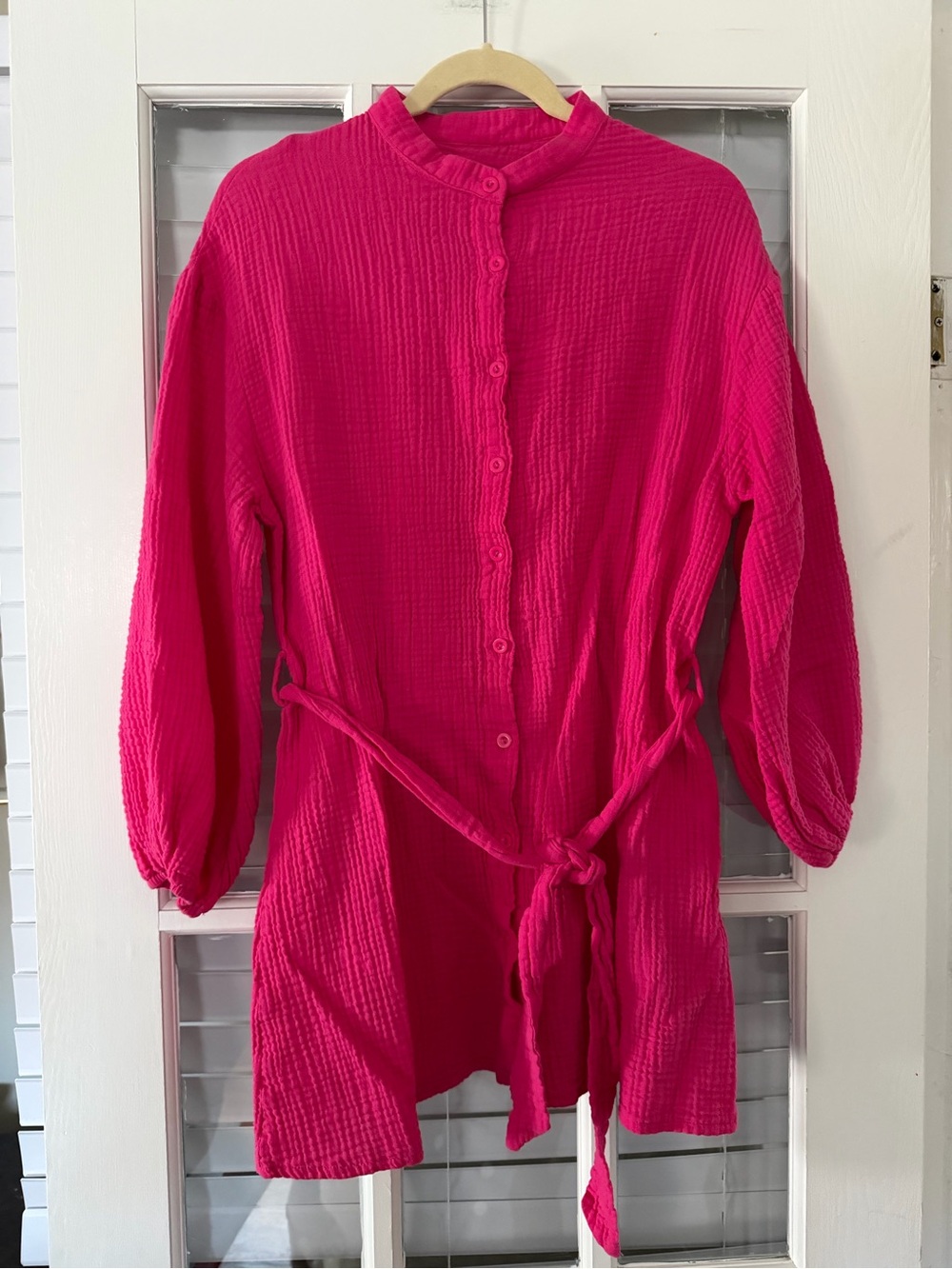 SHEIN Women’s L Bright Pink Mini Belted Shirt Dress / Tunic | SKU 0309